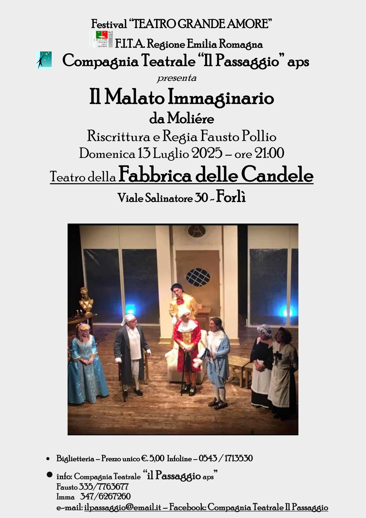 13 LUGLIO La notizia del giorno – Alla Fabbrica delle Candele va in scena Molière con IL MALATO IMMAGINARIO