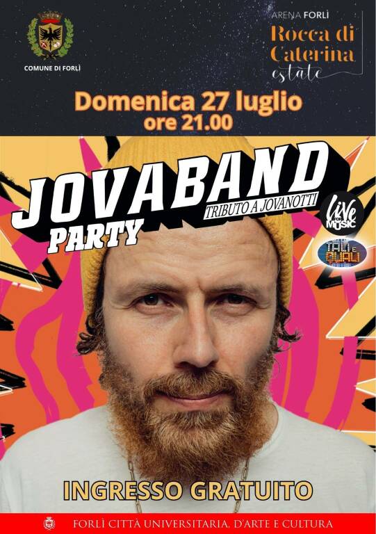 27 LUGLIO – Concerto all’Arena di Caterina con la JOVABAND Tribute Band di Jovanotti