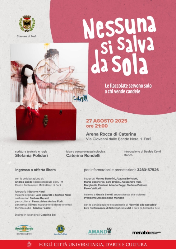 27 AGOSTO –  TEATRO – All’Arena di Caterina va in scena “Nessuno si salva da sola”