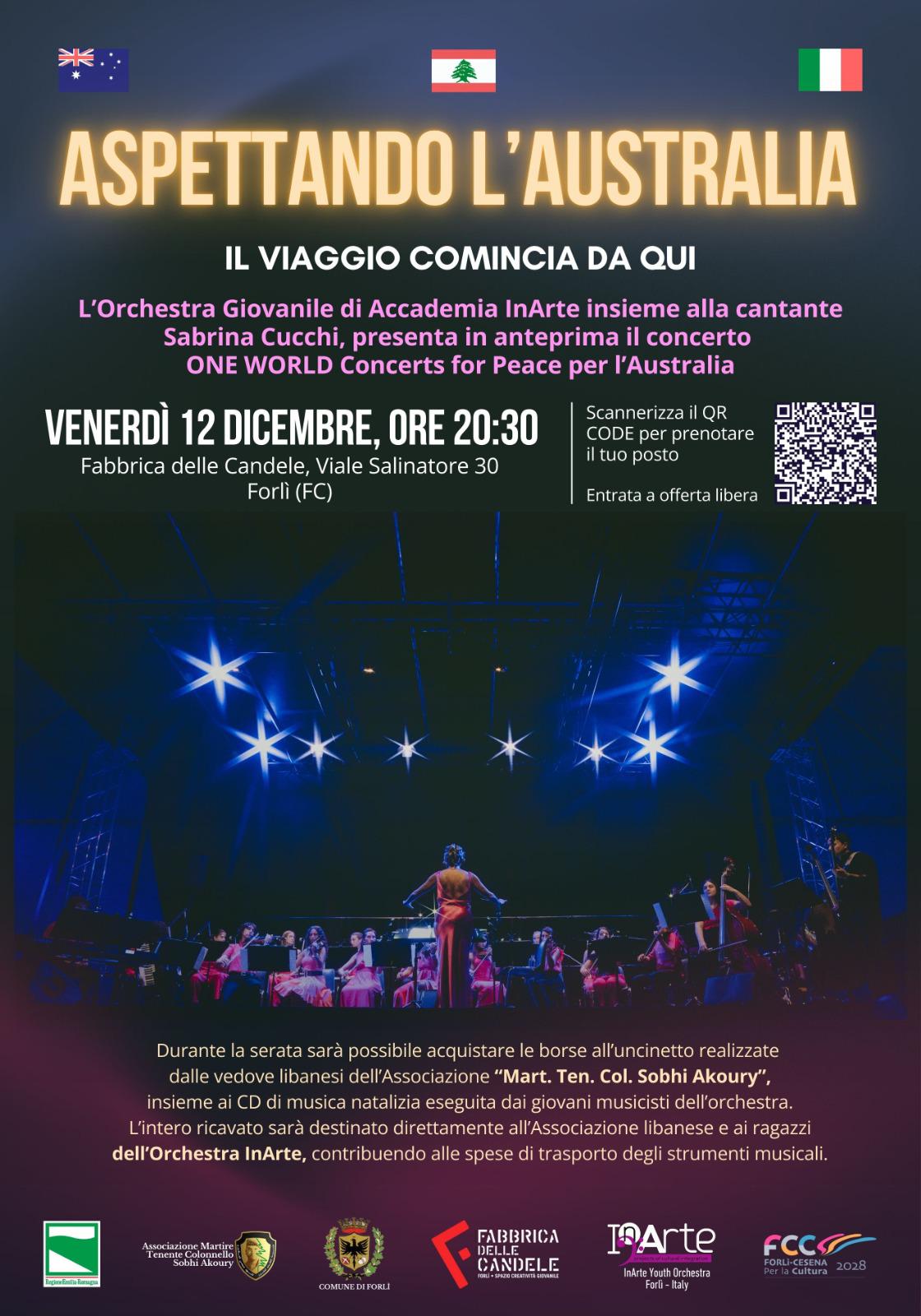 12 DICEMBRE – CONCERTO – Alla Fabbrica delle Candele l’Orchestra Giovanile Accademia in Arte  “Aspettando l’Australia”