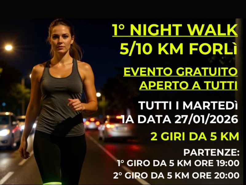 24 FEBBRAIO 2026 – SPORT – Tutti i Martedì Evento gratuito aperto a tutti  BEST FORM NIGHT WALK