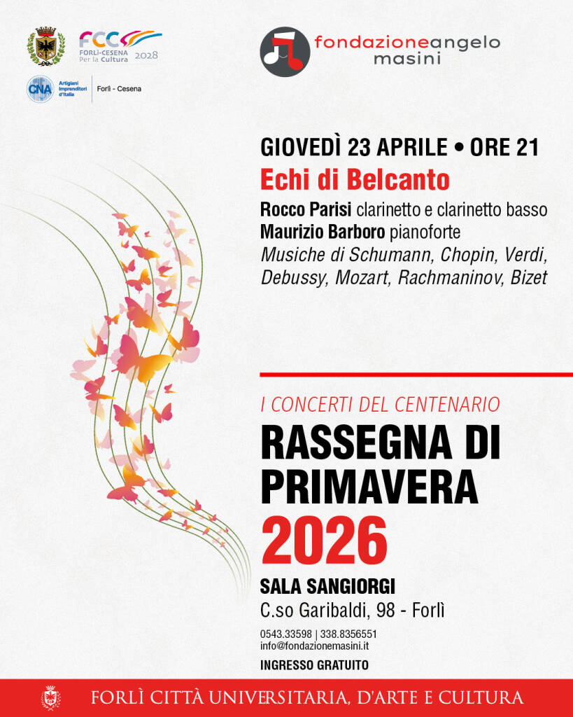 23 APRILE 2026 – CONCERTO  Alla Sala Sangiorgi ECHI DI BELCANTO
