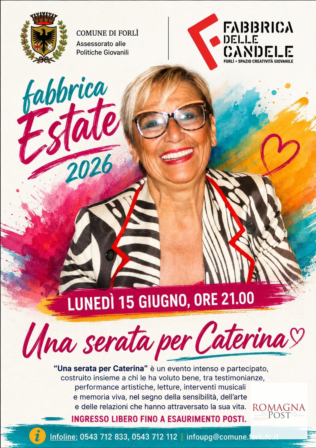 15 GIUGNO 2026 – EVENTO – Alla Fabbrica delle Candele “Una serata per Caterina”