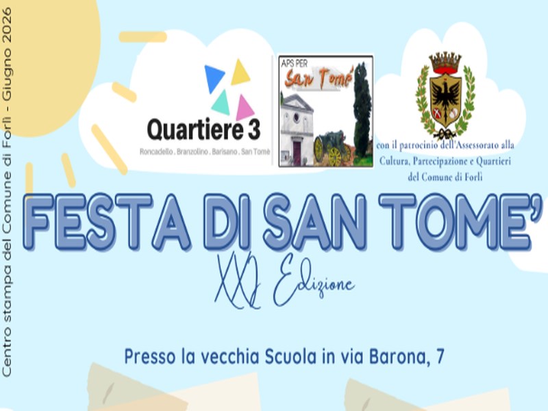 27 GIUGNO 2026 – EVENTO Festa quartiere San Tome’ si mangia e si ride