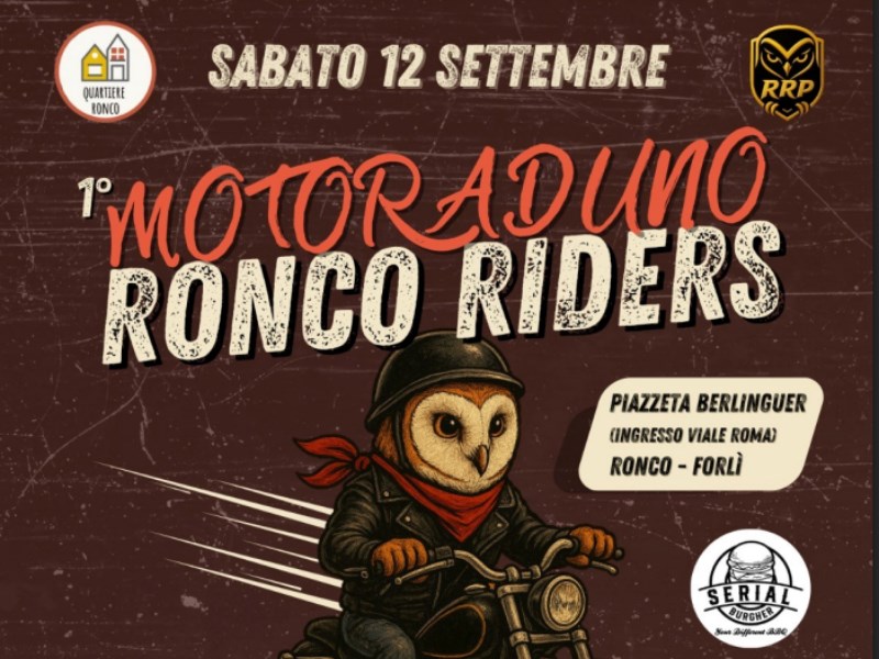 12 SETTEMBRE 2026 –      EVENTO 1 Motoraduno Ronco Riders