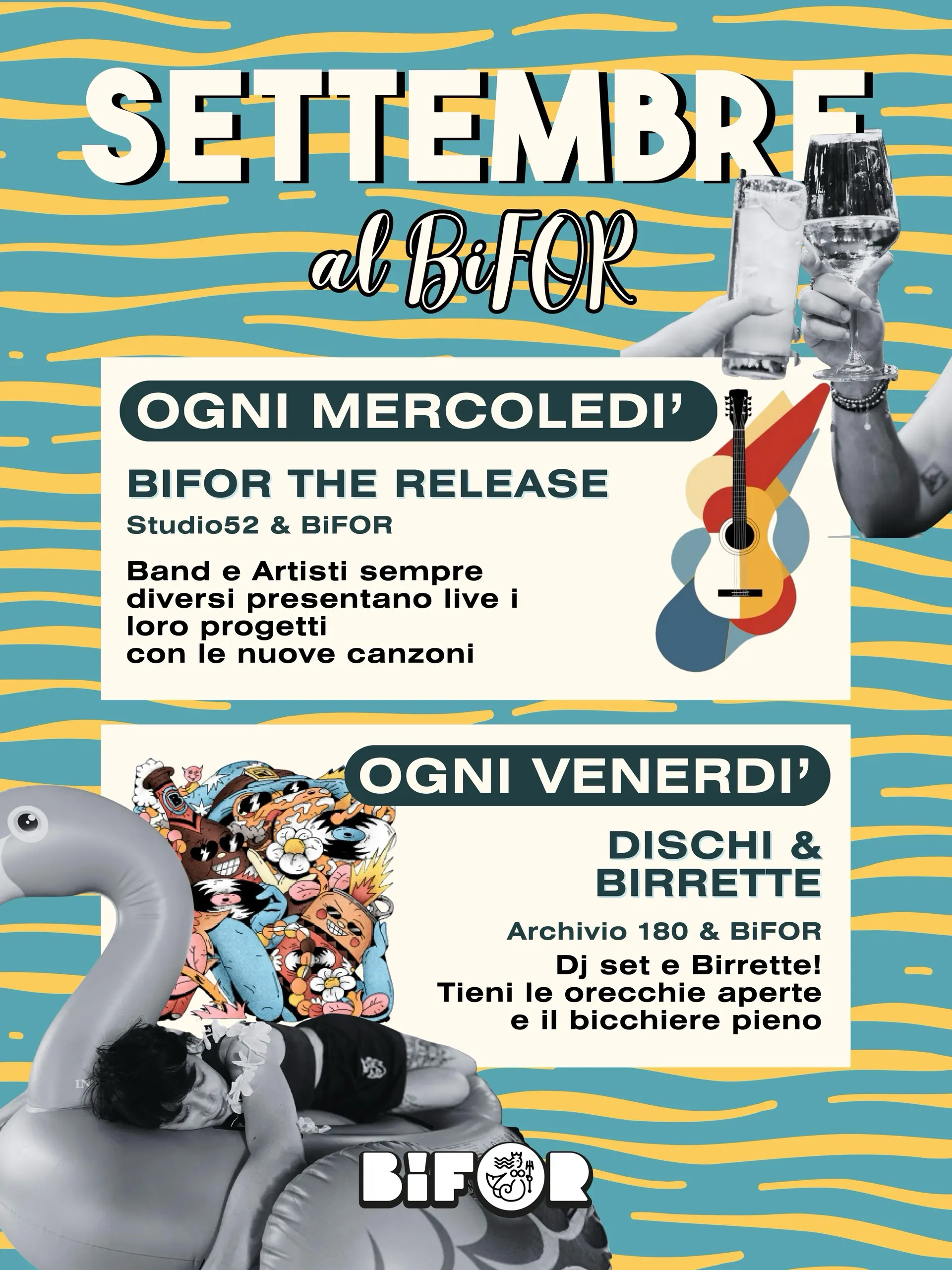 16 SETTEMBRE 2026 – EVENTI BIFOR THE RELEASE Tornano gli appuntamenti con musica live e DJ set al Bifor – Programma completo