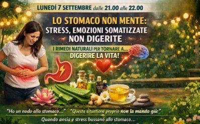 7 SETTEMBRE 2026 – INCONTRI – Al Giardino Giò “Ho un nodo allo stomaco” talk dedicato alla salute