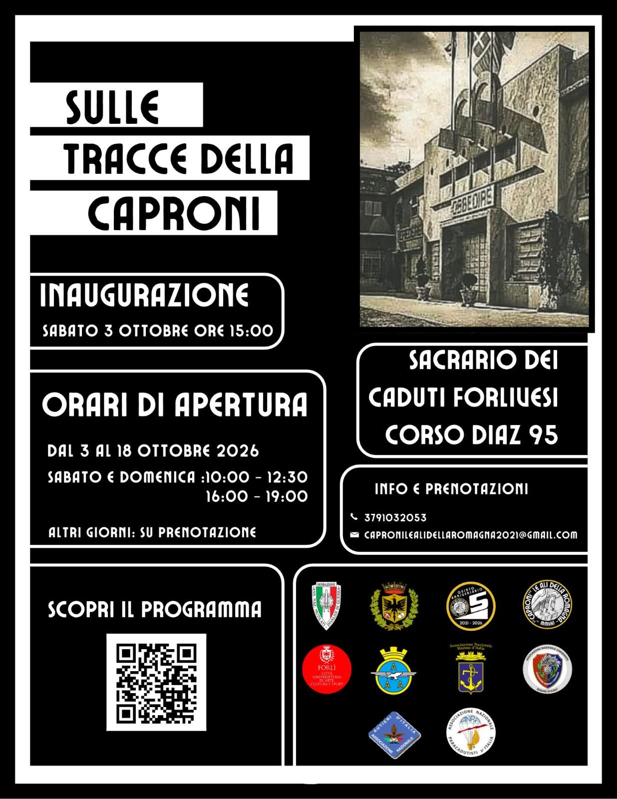 13 OTTOBRE 2026 – MOSTRA- SULLE TRACCE DELLA CAPRONI Al Sacrario dei Caduti fino al 18 ottobre